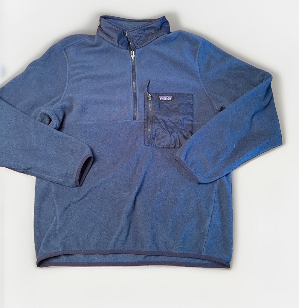 Patagonia Microdini Men Large Blue Used Half Zip Fleece